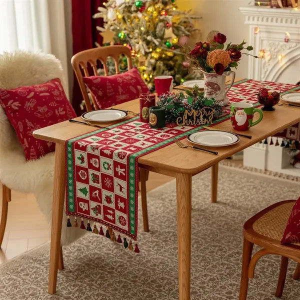 14" x 71" Christmas Patterned Table Runner