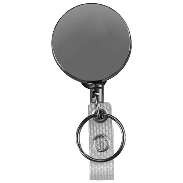Round Heavy Duty Metal Badge Reel w/ Belt Clip