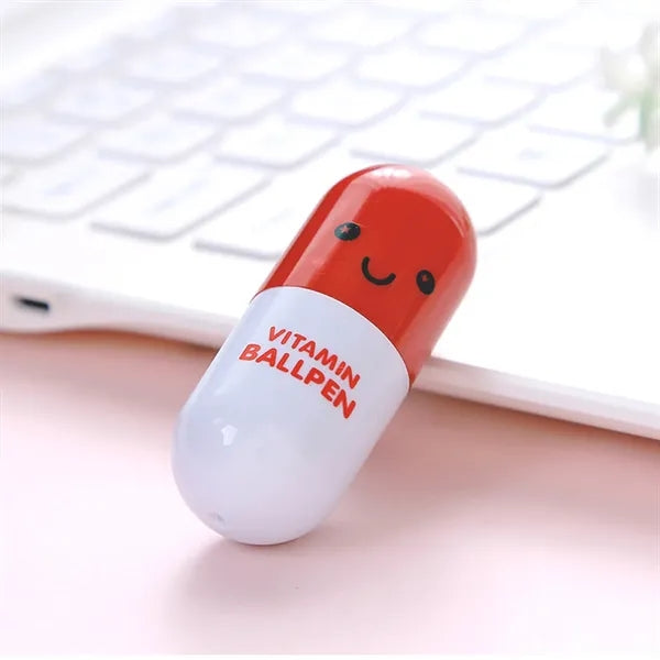 Creative Pill Capsule Shape Retractable Ballpoint Pen