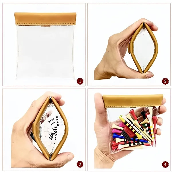 Transparent Sports Golf Tee Divot Ball Marker Pouch
