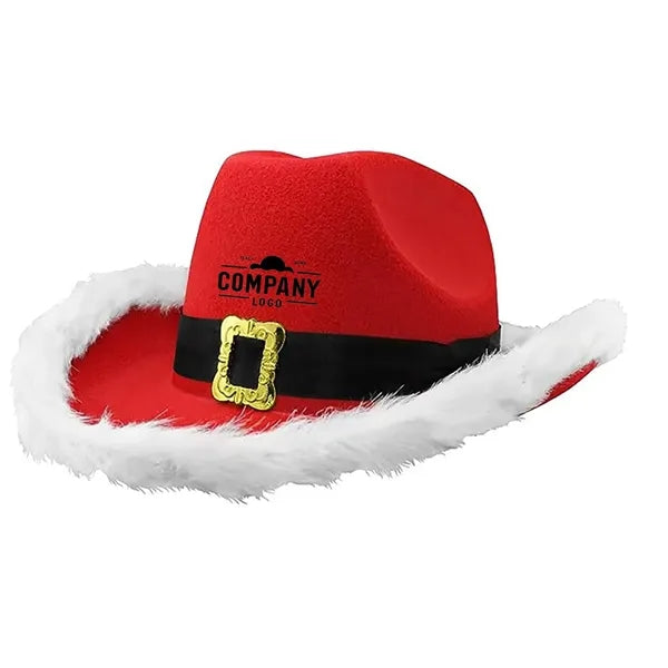 Santa Claus Christmas Hat, White Light Fur Trim