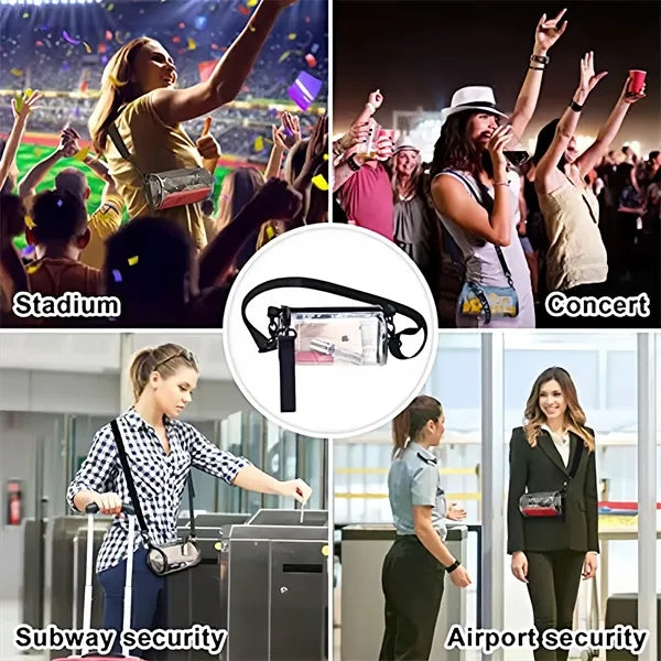 Women Personalized Travel PVC Clear Crossbody Purse Bags