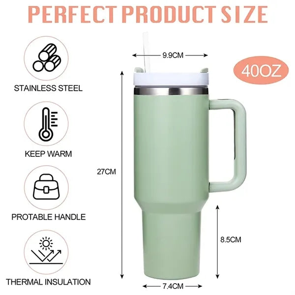 40oz Tumbler With Handle and Straw
