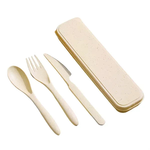 Eco Friendly Wheat Straw Cutlery Set Travel Picnic Camping