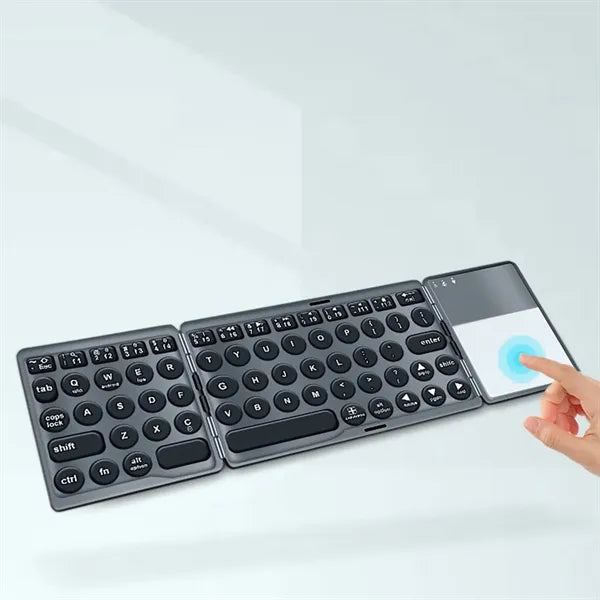 Wireless Foldable Rechargeable Keyboard With Touchpad