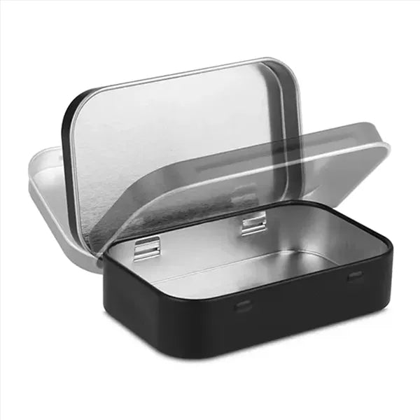 Mini Portable Metal Rectangular Storage Hinged Tins Boxes