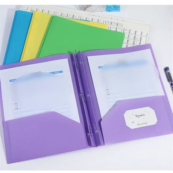 Versatile durable portable double pocket plastic folder