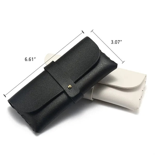 Snap-on leather glasses case