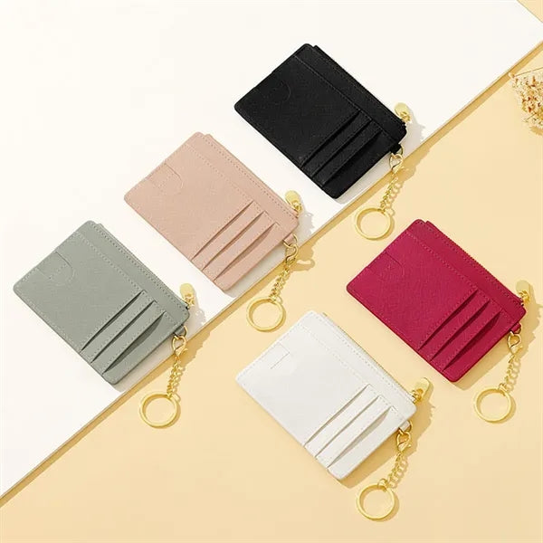 Multi-card slot portable practical keychain mini card holder