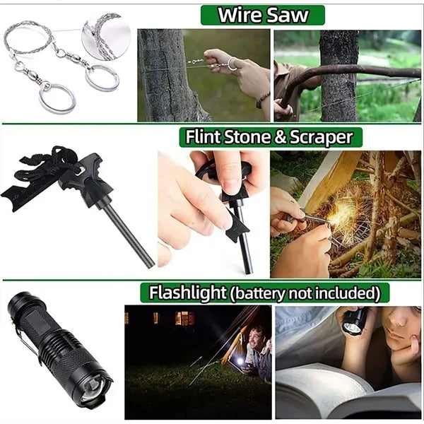 12in1 Outdoor Emergency Survival Gear Kit