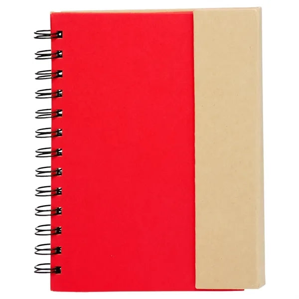 5.25" x 7" in. Eco flip top notebook with sticky notes