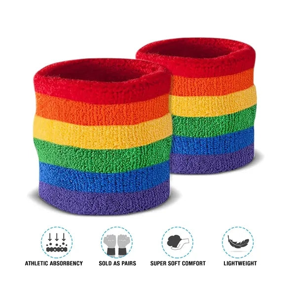 Elastic Rainbow Sweatband Set