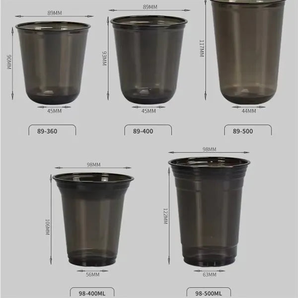 PET Disposable Drinking Cups With Straw and Lid
