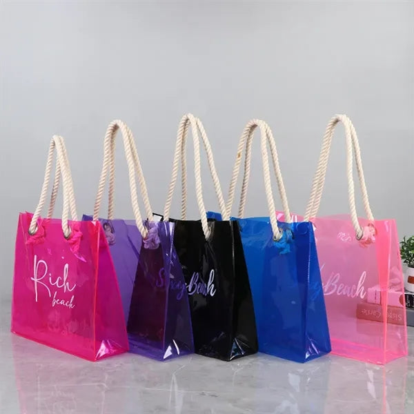 Clear Shoulder Tote Bag With Rope Handle
