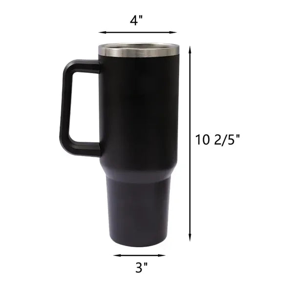 40oz Insulated Tumbler with Handle & Straw Customizable