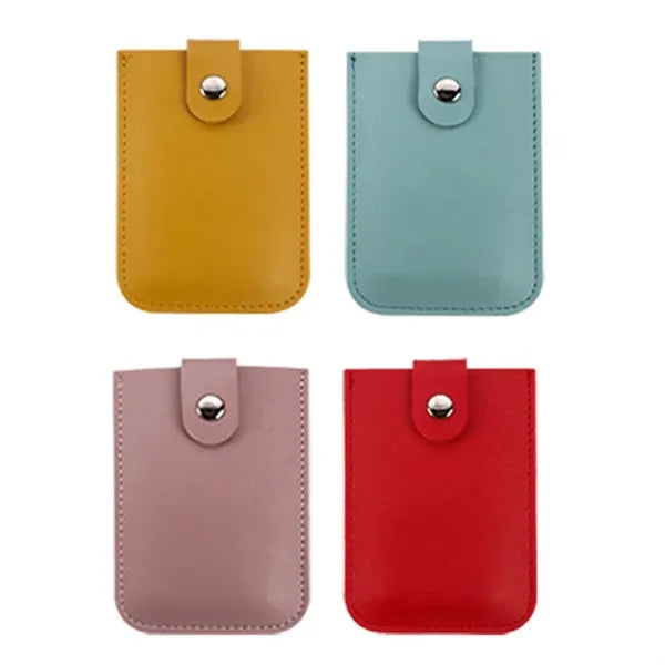 Slim Pull-Out Snap Closure Leather Card Holder Wallet