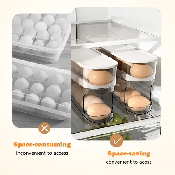 Auto Rolling Egg Dispenser Holder for Refrigerator
