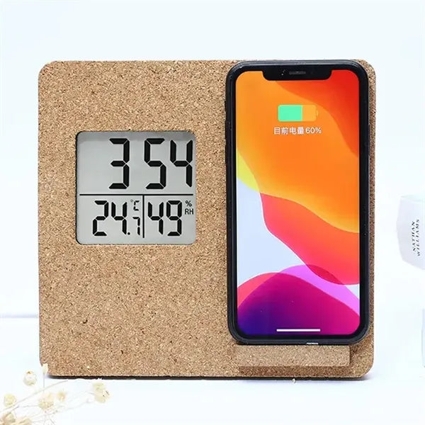 Wooden Digital Alarm Clock Wireless Charger