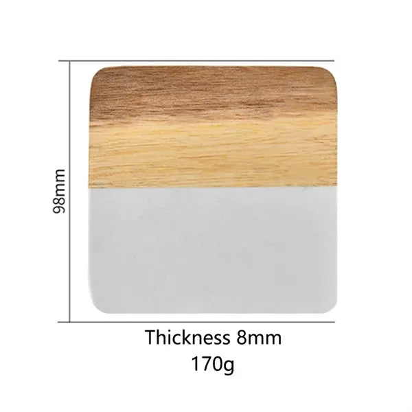 Marble And Acacia Wooden Coasters