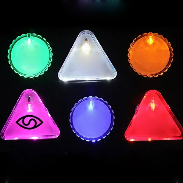 2" Lighted Glow LED Button Pin Badge