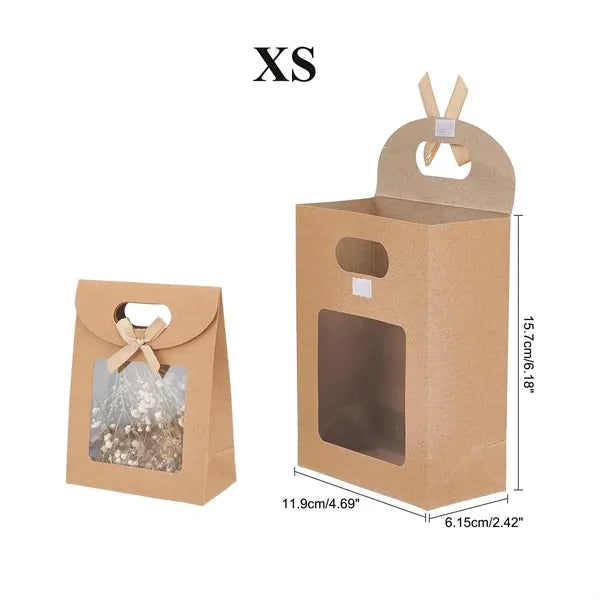 Blank Kraft Paper Gift Bag With Clear Window