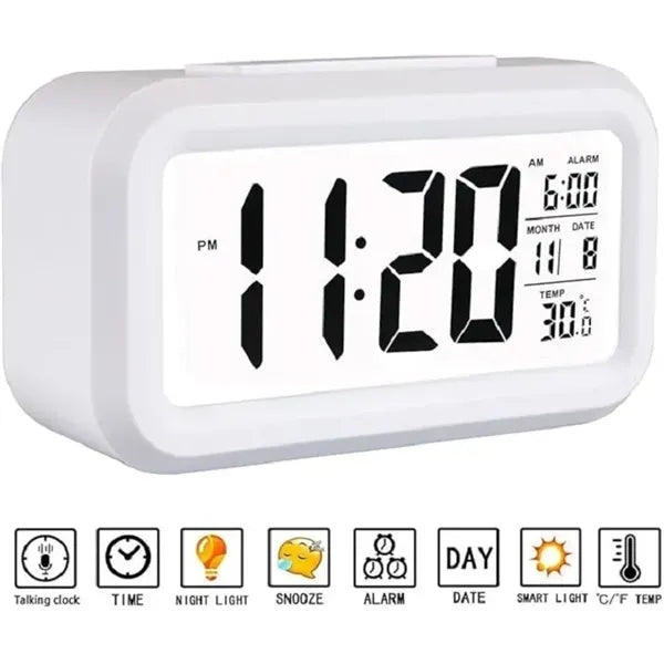 LED Display Digital Alarm Clock Battery Operated