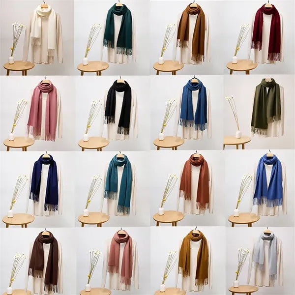 72" x 12" Luxury Pure Cashmere Pashmina Scarf With Tassel
