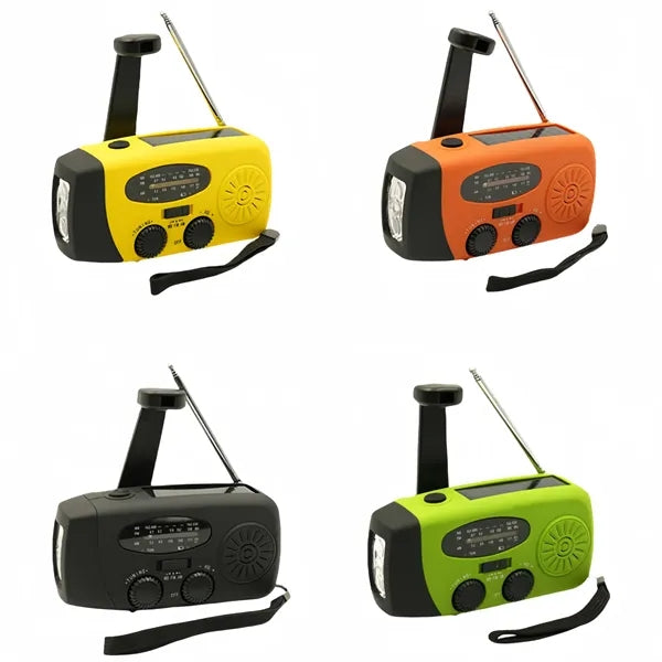 Portable Emergency Hand Crank Radio With Led Flashlight