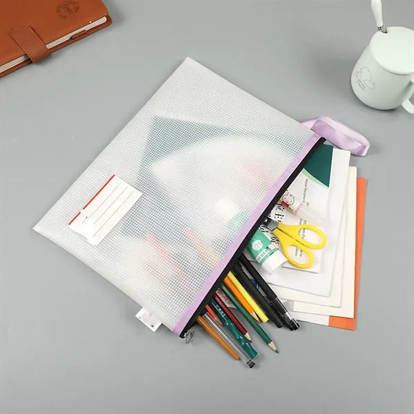 New EVA Waterproof Mesh Zipper Pouch File Bag