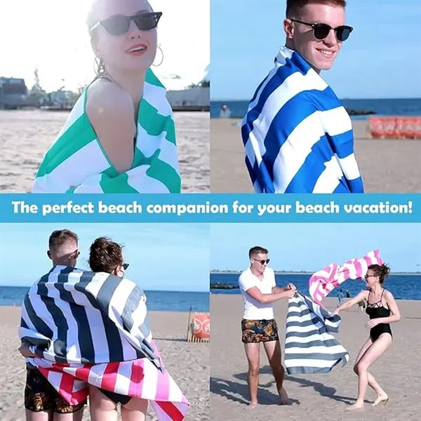 Microfiber Cabana Stripe Beach Towel