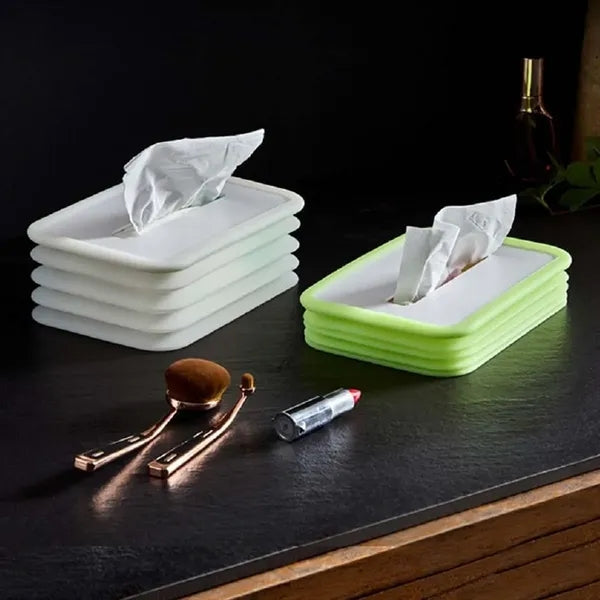Foldable Silicone Bedroom Car Night light Tissue Box