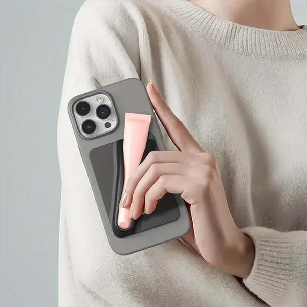 Silicone Slim Adhesive Phone Case with Lipstick Holder