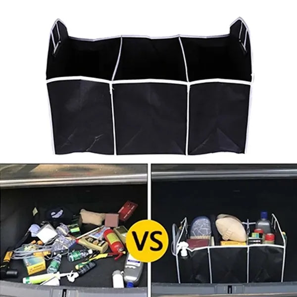Non-woven Foldable Car Trunk Organizer with 3 Compartments
