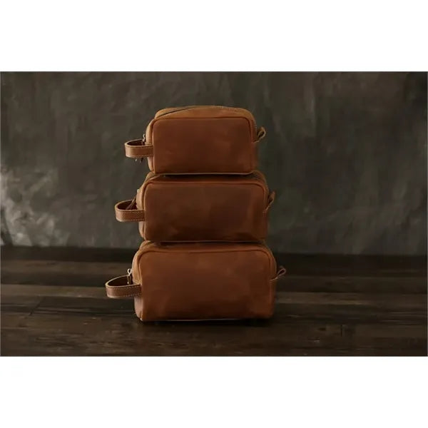 Personalized Groomsmen Gift, Leather Toiletry Bag
