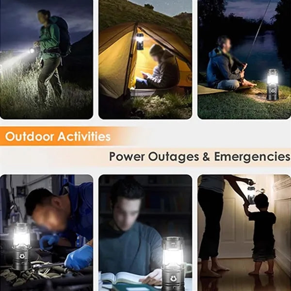 Collapsible Portable Solar Rechargeable Lantern Flashlight