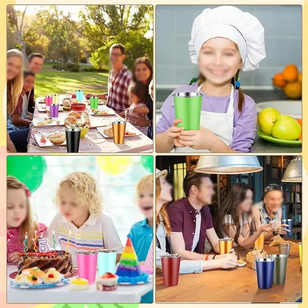 Stainless steel shatterproof portable stackable cups