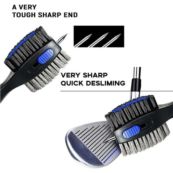 Multifunctional portable large double-sided golf club brush