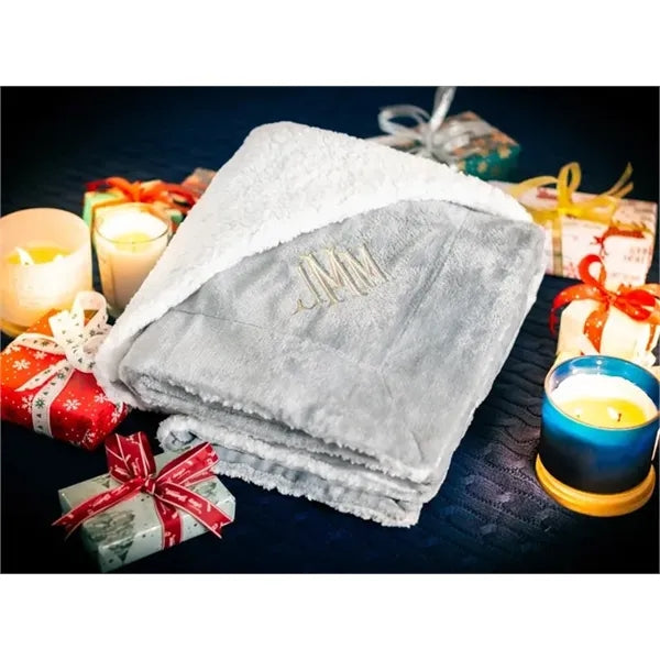 60" X 50" Personalized Sherpa Fleece Blanket Present