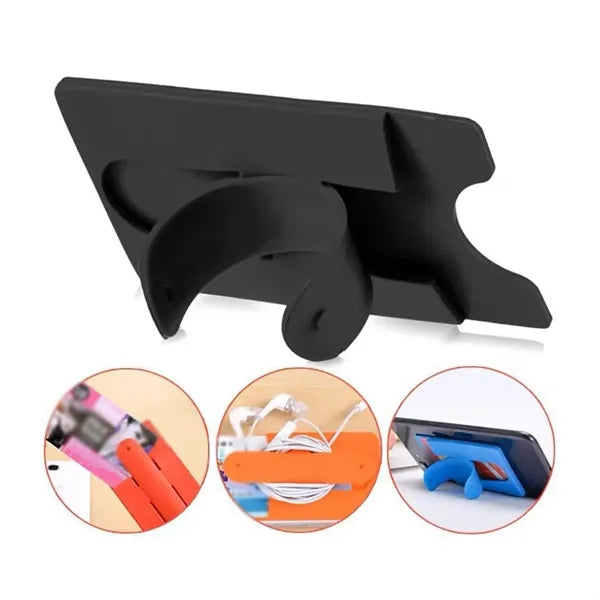 Portable silicone support wallet phone stand card holder