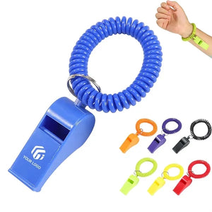 Portable Kids Sport Whistle with Stretchable Coil Bracelet