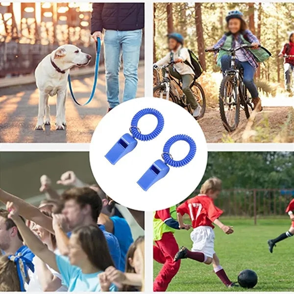 Portable Kids Sport Whistle with Stretchable Coil Bracelet