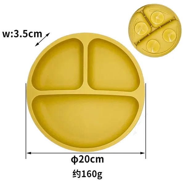 Adsorptively fixed Silicone Kids Children Baby Plate