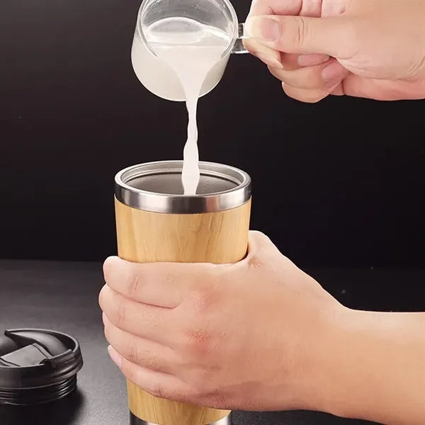 Stainless Steel Bamboo Travel Mug