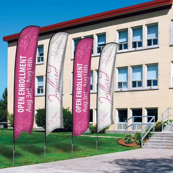 17' Premium Razor Sail Sign Flag, 1-Sided, Ground Spike