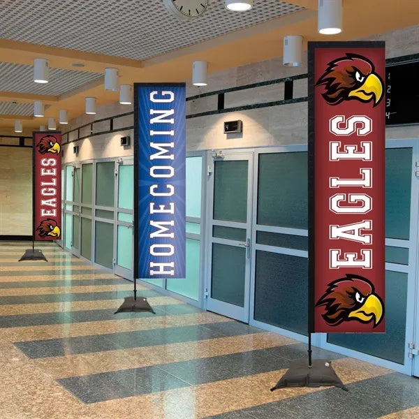 10' Premium Rectangle Sail Sign Flag, 2-Sided, Scissor Base