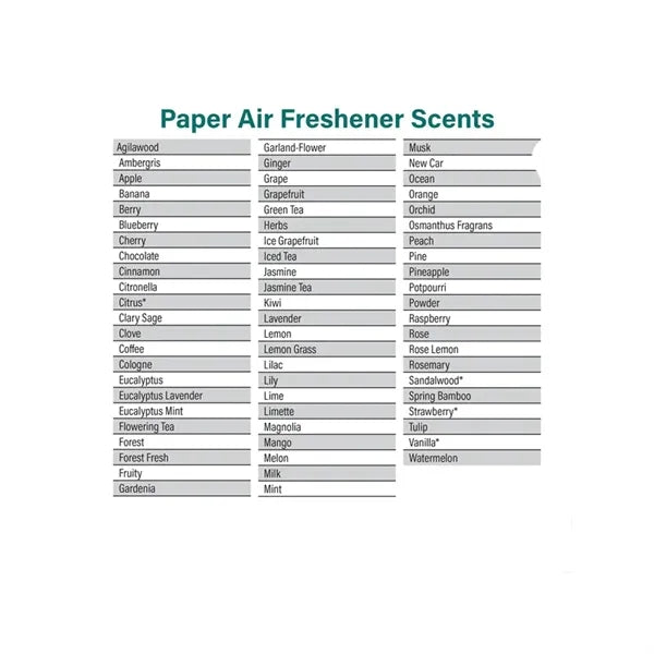 Custom Shape Perfume Car Air Freshener