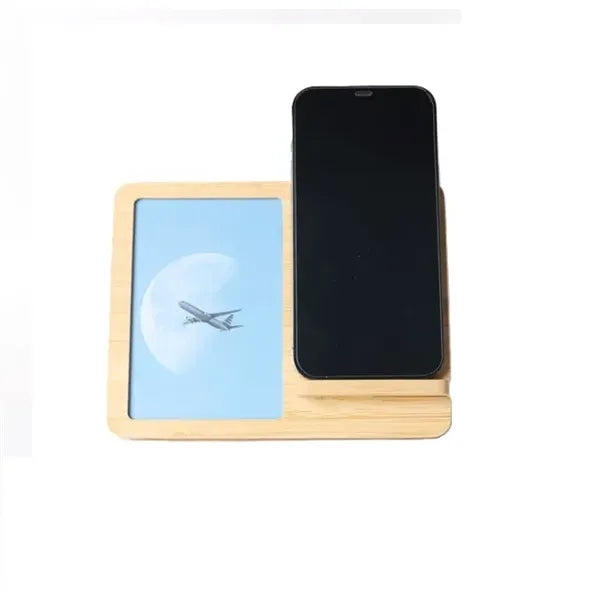 Bamboo Photo Frame Wireless Charger Set