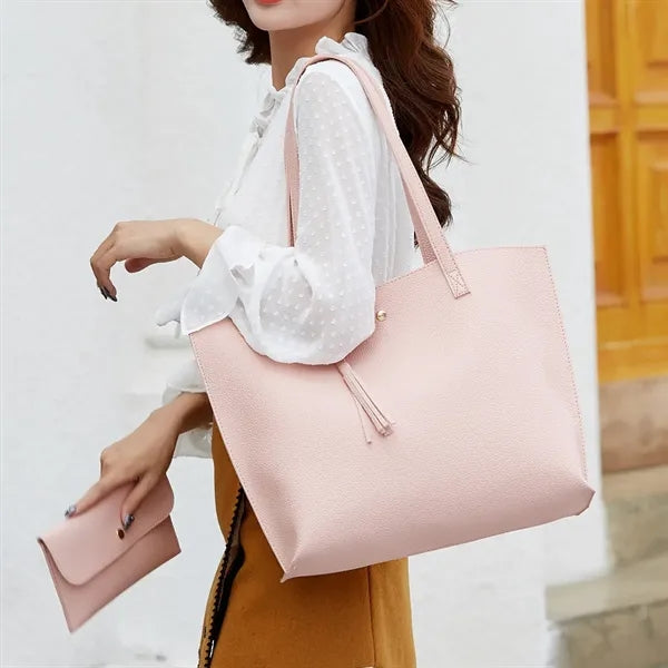 Women Pu Faux Leather Tote Bags