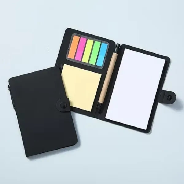 Kraft Cover Mini Memo Sticker Pen Holder Notepad