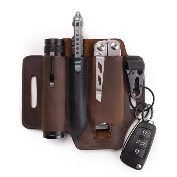 Sheath Belt Pocket Organizer Leather Pouch